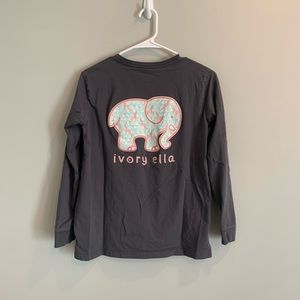Womens’ Gray Ivory Ella Long Sleeve T Shirt
